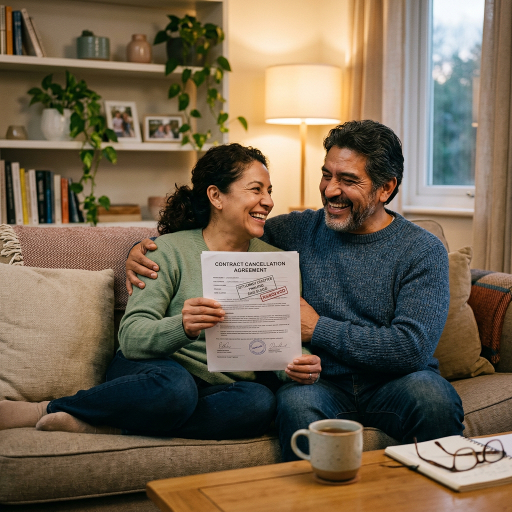 Casal feliz latino relaxando no sofá